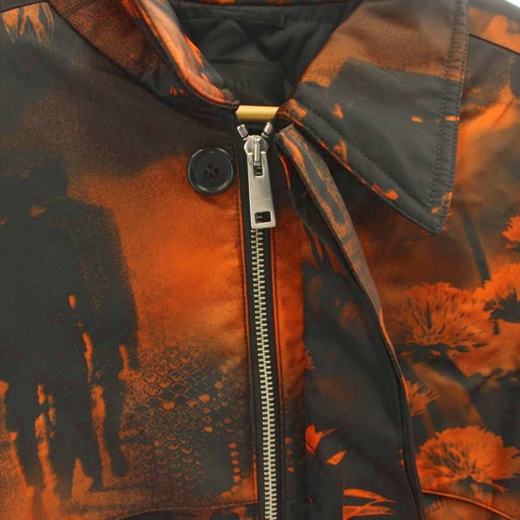 Prada Jacket Re-Nylon Graphic Print Coat Transfer Allover Pattern with Belt M — view 7
