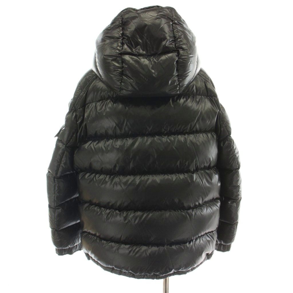 Moncler Maire Down Jacket Nylon Patch Logo 1 Black MW — view 3