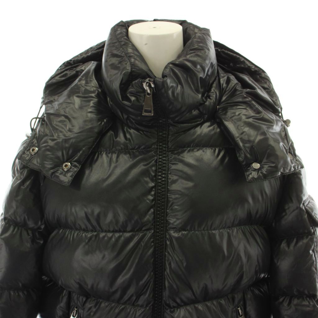 Moncler Maire Down Jacket Nylon Patch Logo 1 Black MW — view 5