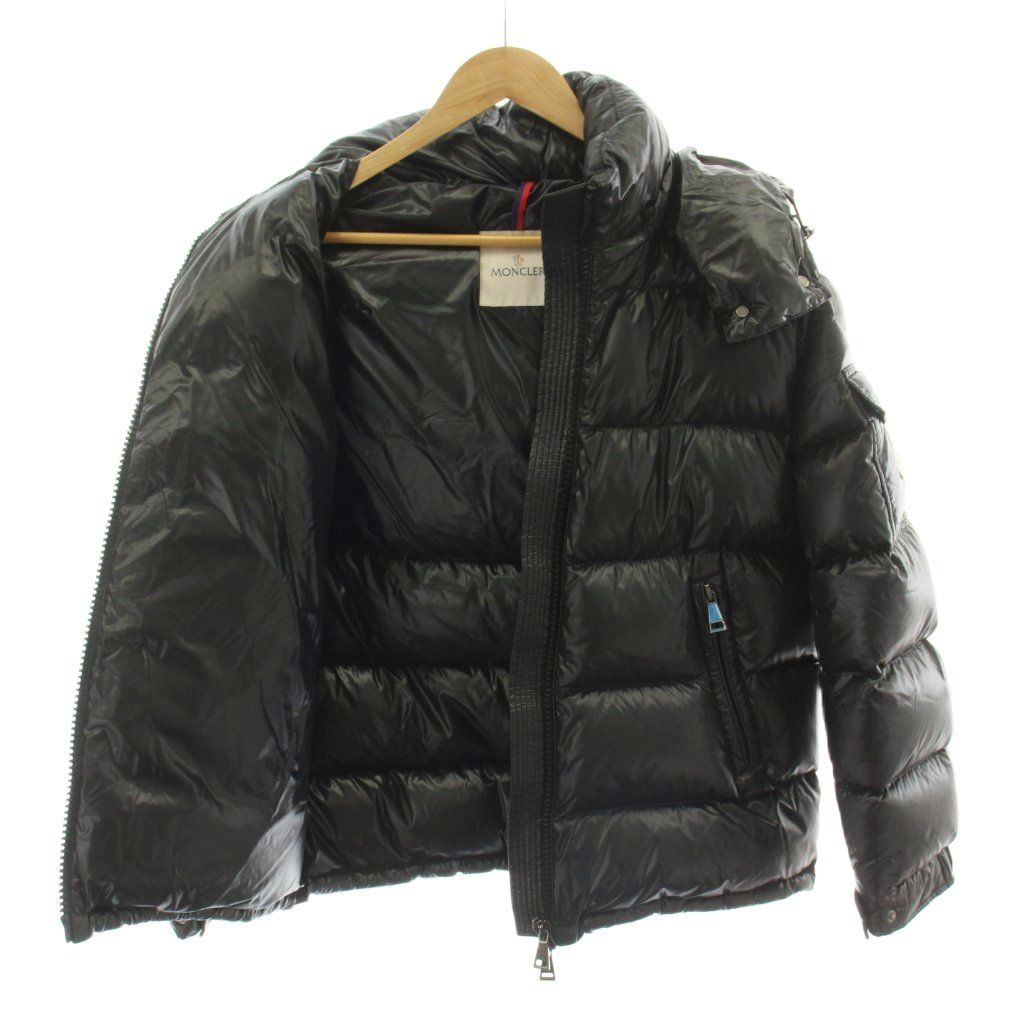 Moncler Maire Down Jacket Nylon Patch Logo 1 Black MW — view 6