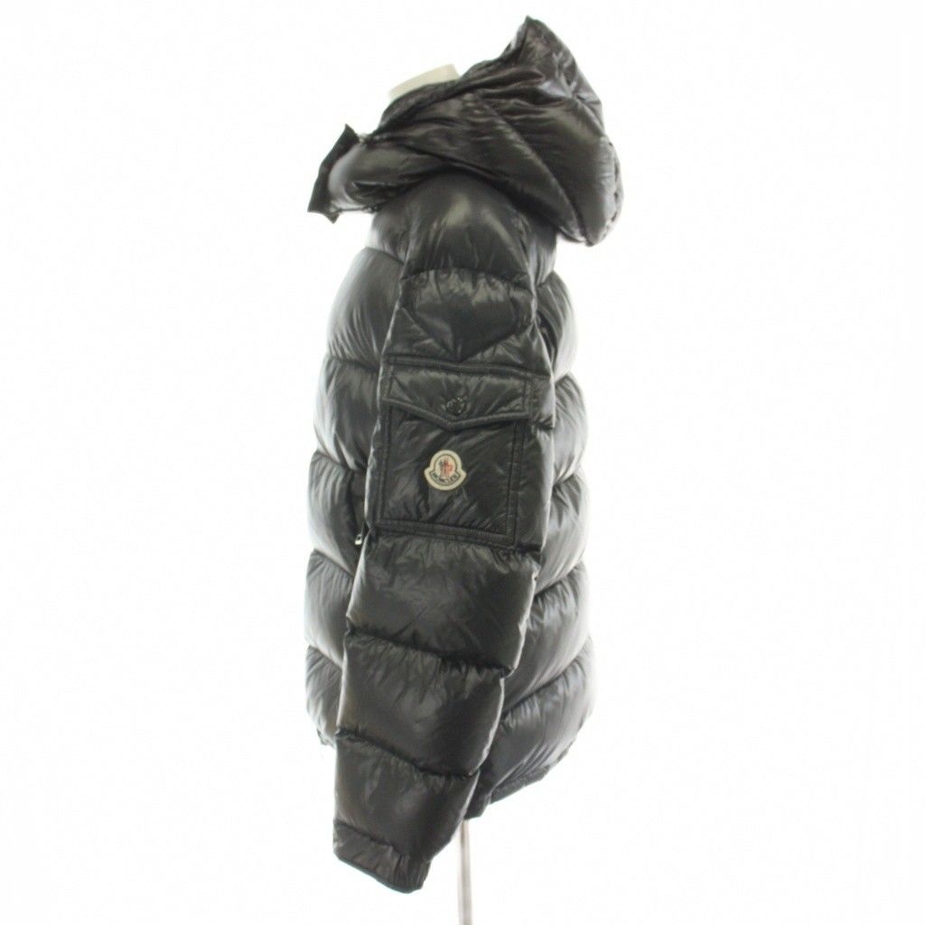 Moncler Maire Down Jacket Nylon Patch Logo 1 Black MW — view 2