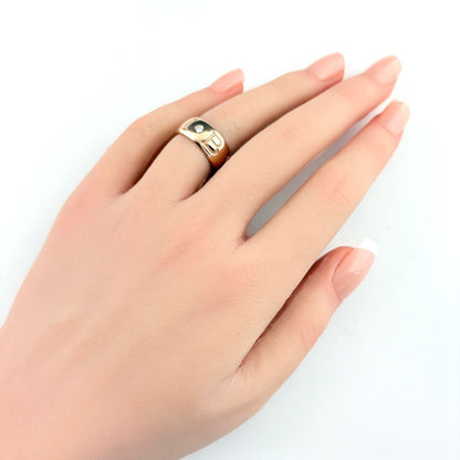 Bvlgari Mono Logo Ring PG Pink Gold Pave Diamond — view 6
