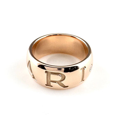 Bvlgari Mono Logo Ring PG Pink Gold Pave Diamond — view 4