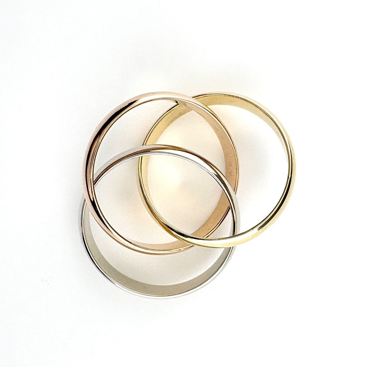 Cartier Trinity Ring YG Yellow Gold PG Pink WG White Three Color — view 4