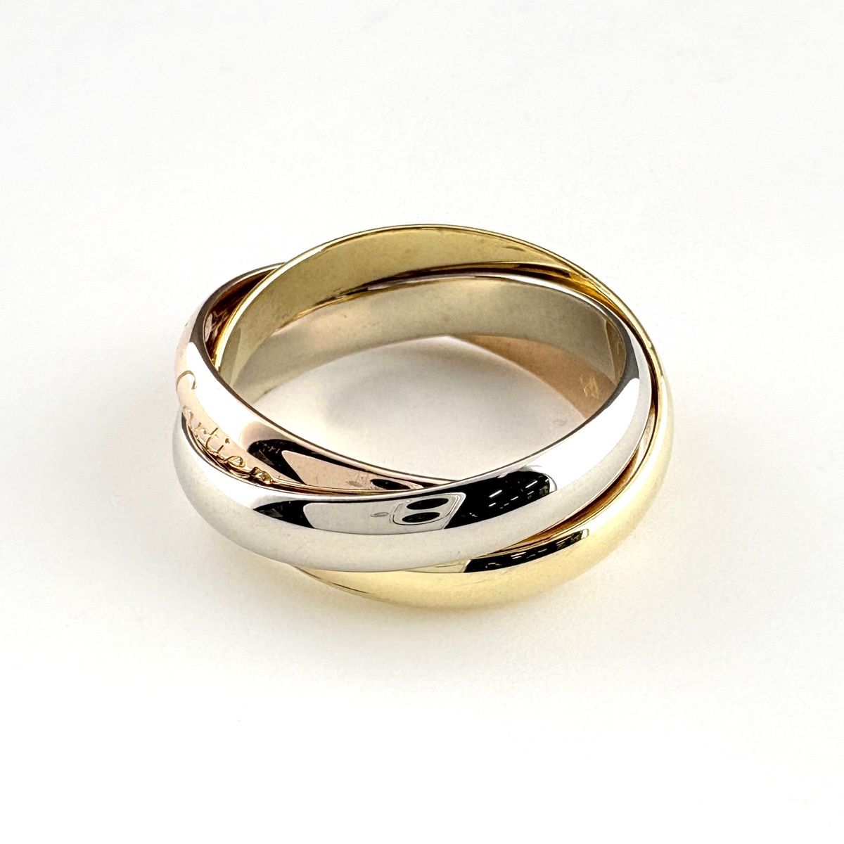 Cartier Trinity Ring YG Yellow Gold PG Pink WG White Three Color — view 2