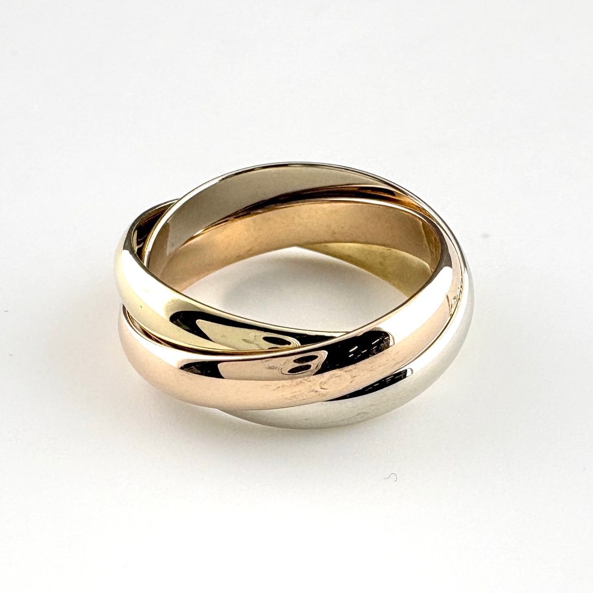 Cartier Trinity Ring YG Yellow Gold PG Pink WG White Three Color — view 3