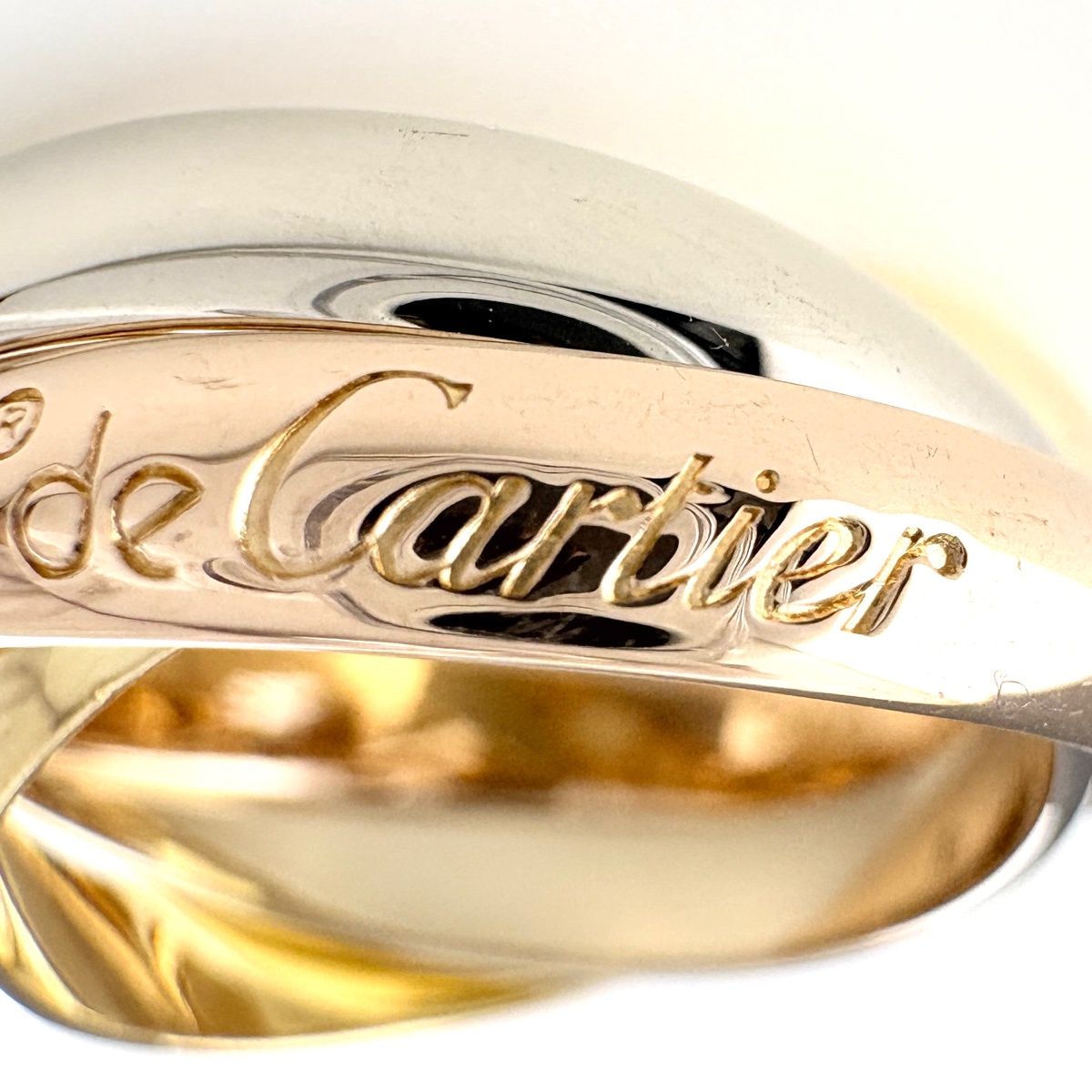 Cartier Trinity Ring YG Yellow Gold PG Pink WG White Three Color — view 7