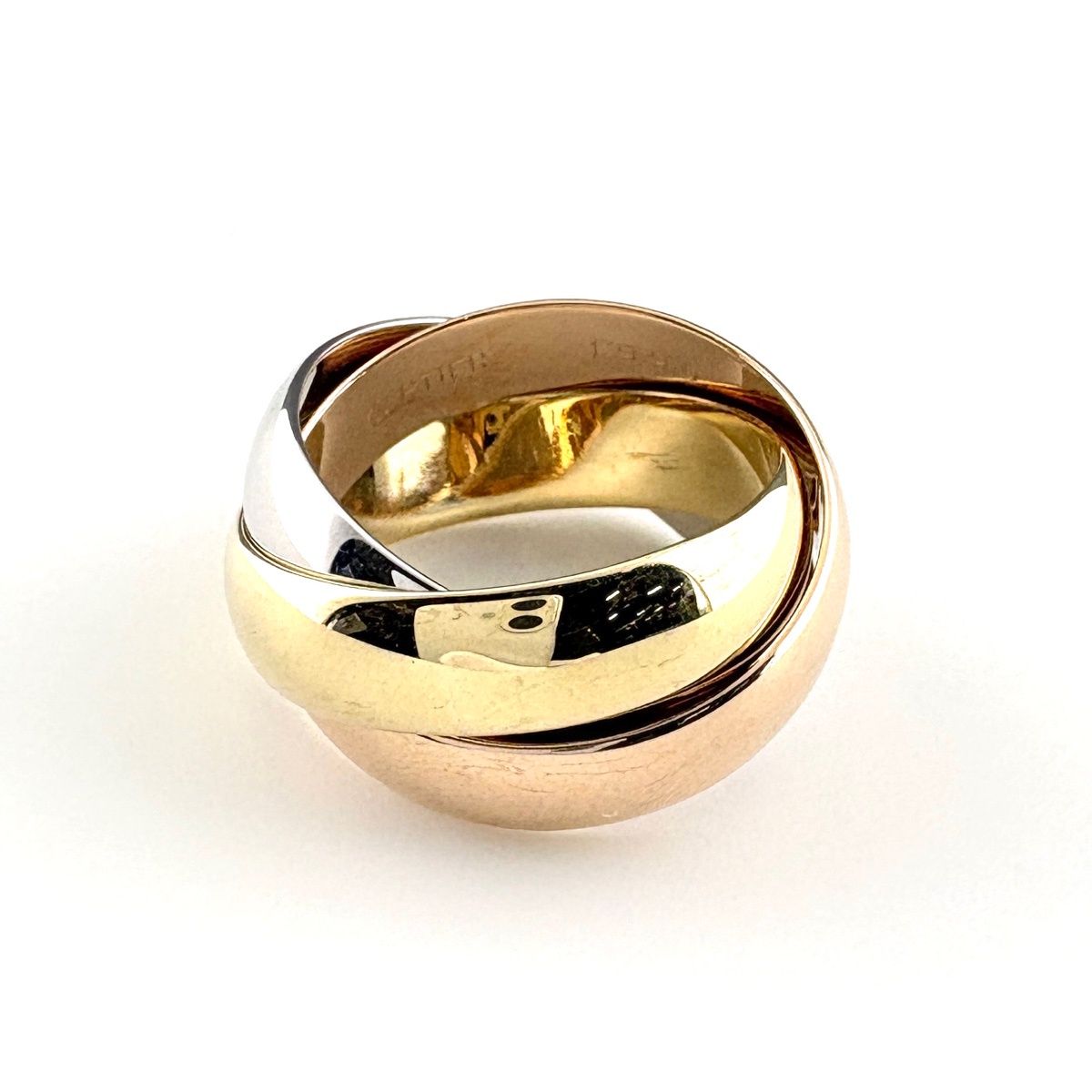 Cartier Trinity Ring YG Yellow Gold WG White PG Pink — view 3