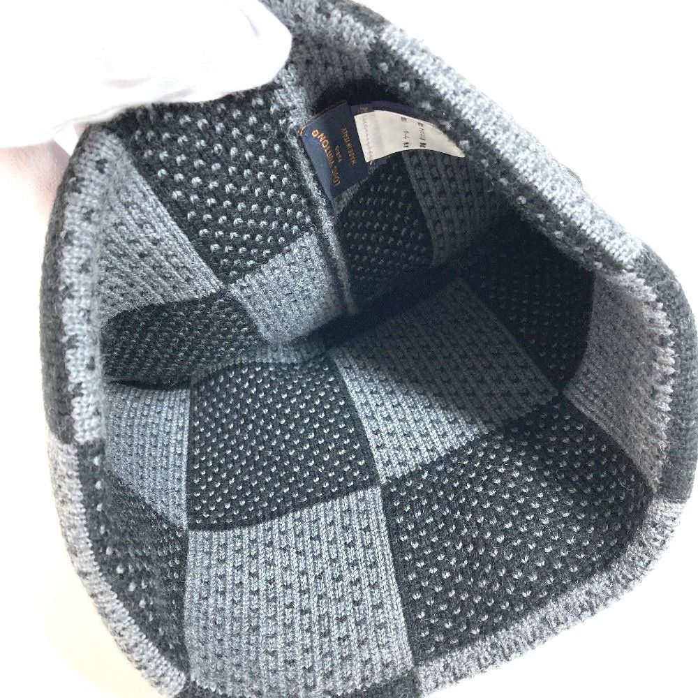 Louis Vuitton Knit Cap Beanie Damier Heritage Wool Black — view 6