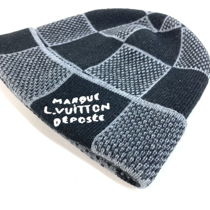 Louis Vuitton Knit Cap Beanie Damier Heritage Wool Black — view 3