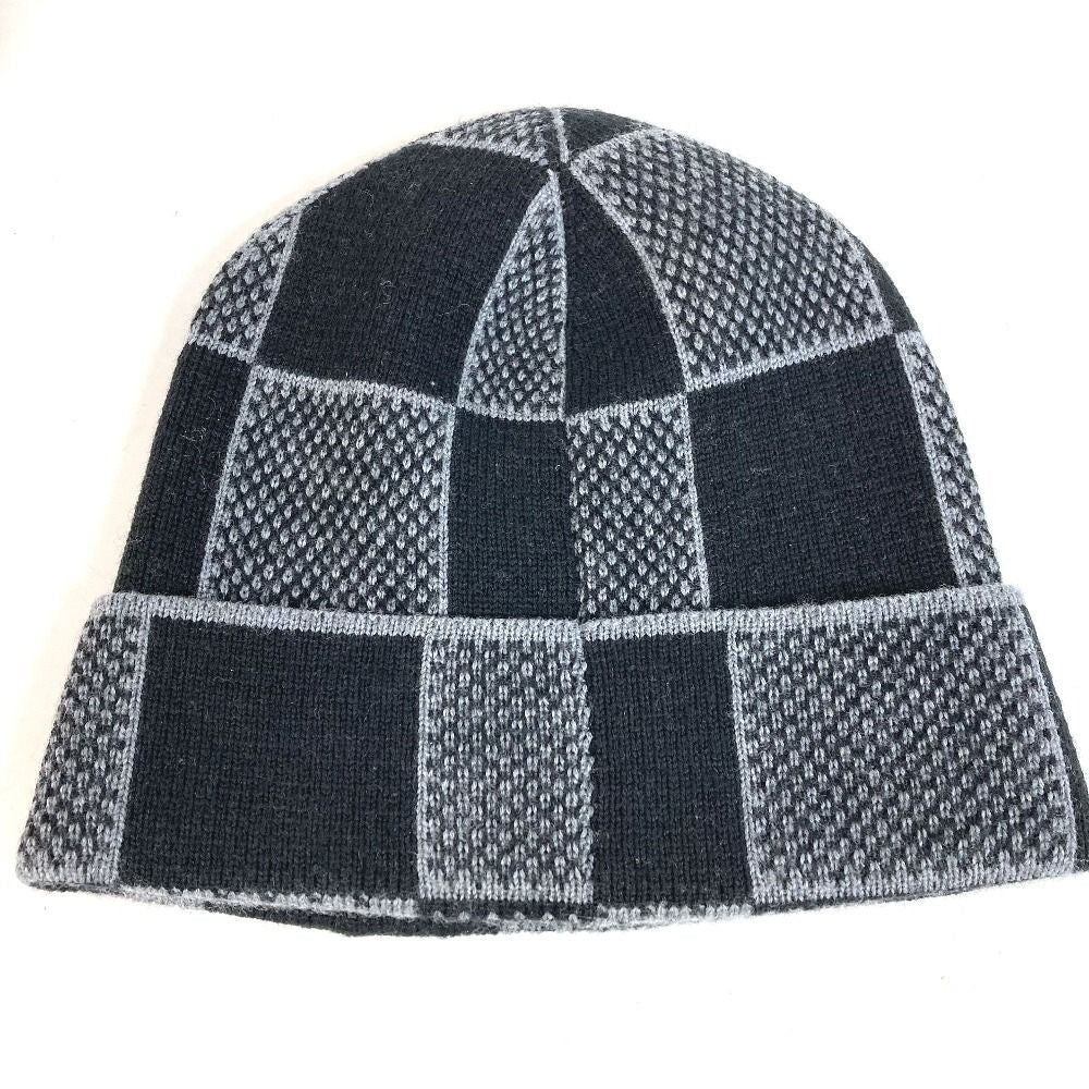 Louis Vuitton Knit Cap Beanie Damier Heritage Wool Black — view 2