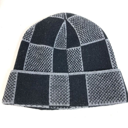 Louis Vuitton Knit Cap Beanie Damier Heritage Wool Black — view 2