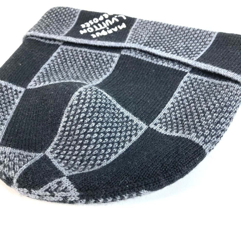 Louis Vuitton Knit Cap Beanie Damier Heritage Wool Black — view 5