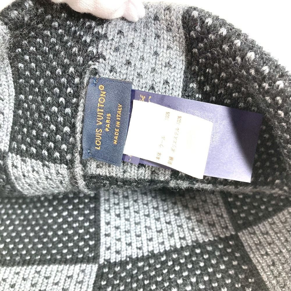 Louis Vuitton Knit Cap Beanie Damier Heritage Wool Black — view 7
