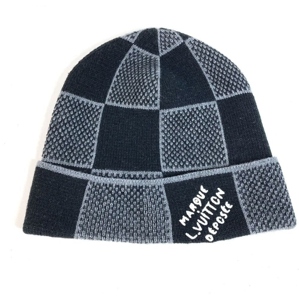 Louis Vuitton Knit Cap Beanie Damier Heritage Wool Black