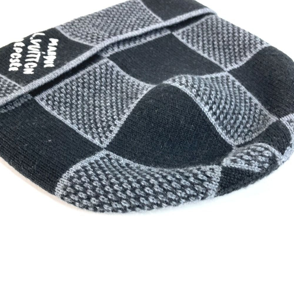 Louis Vuitton Knit Cap Beanie Damier Heritage Wool Black — view 4