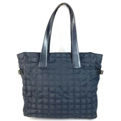 Chanel Shoulder Bag New Travel Line GM Nylon Leather Black