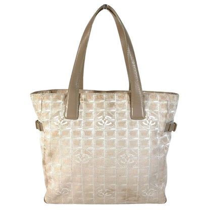 Chanel Shoulder Bag New Travel Line GM Nylon Leather Beige