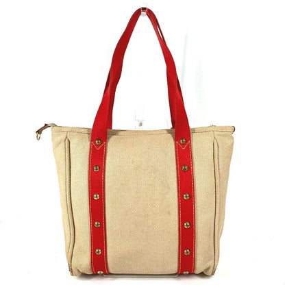 Louis Vuitton Shoulder Bag Cabas MM Canvas Leather Beige — view 2