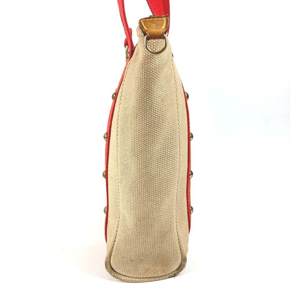 Louis Vuitton Shoulder Bag Cabas MM Canvas Leather Beige — view 3