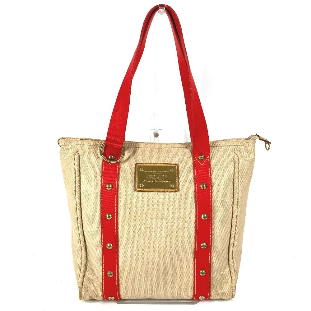 Louis Vuitton Shoulder Bag Cabas MM Canvas Leather Beige