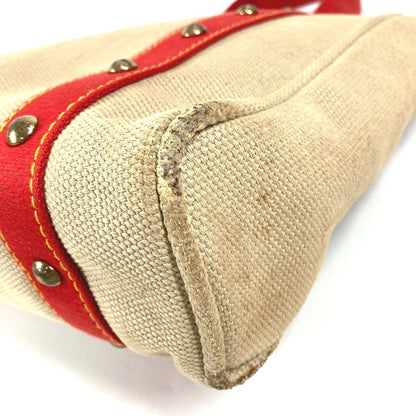 Louis Vuitton Shoulder Bag Cabas MM Canvas Leather Beige — view 6