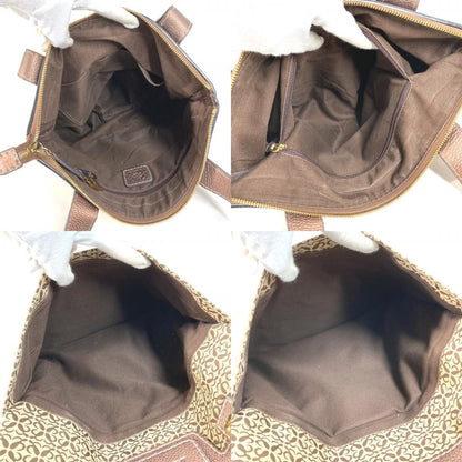 Loewe Shoulder Bag New Line Leather Canvas Brown — view 9