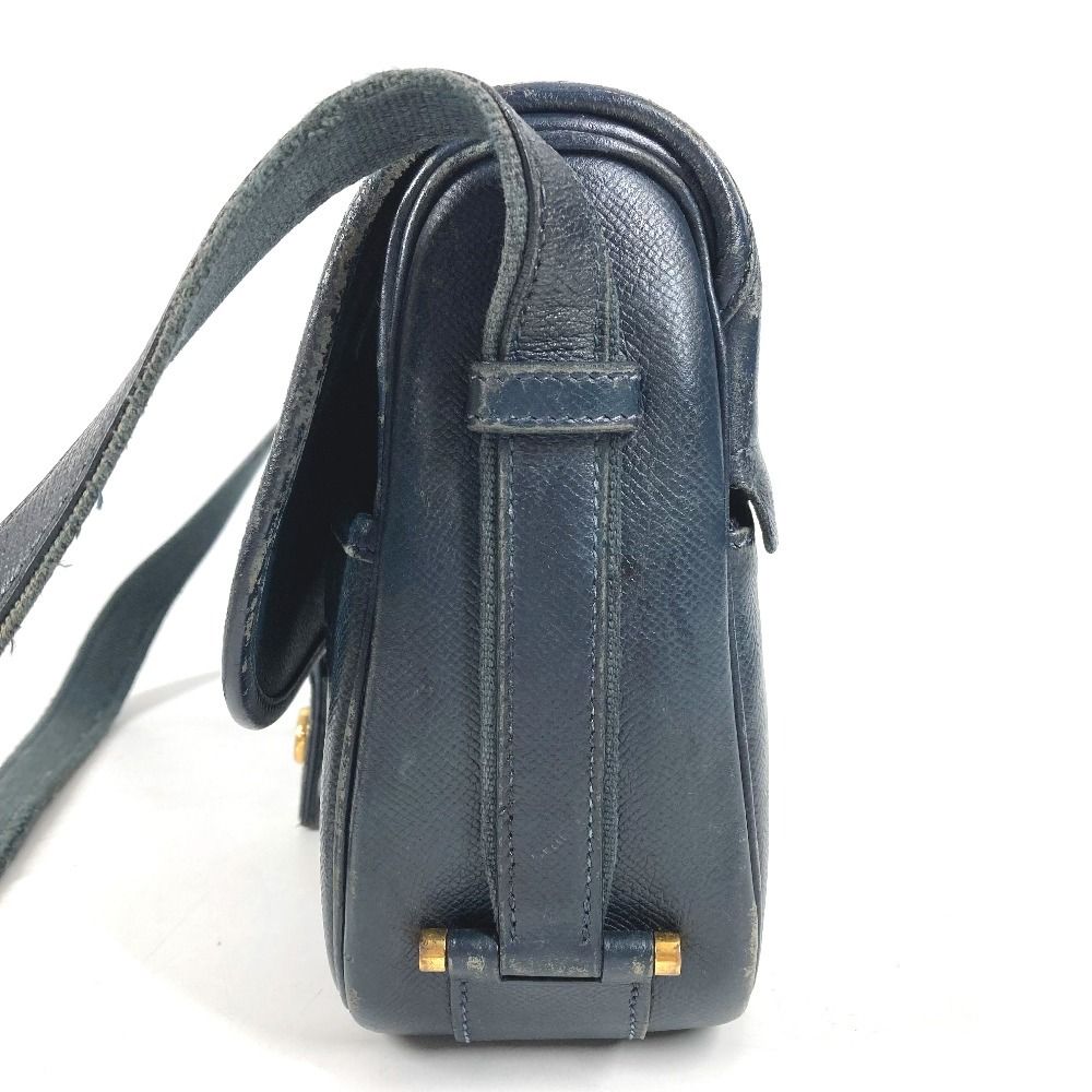 Hermes Shoulder Bag Noumea Leather Navy — view 3