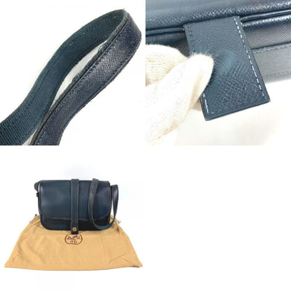 Hermes Shoulder Bag Noumea Leather Navy — view 9