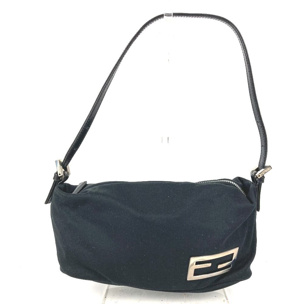 Fendi Shoulder Bag FF Logo Jersey Black