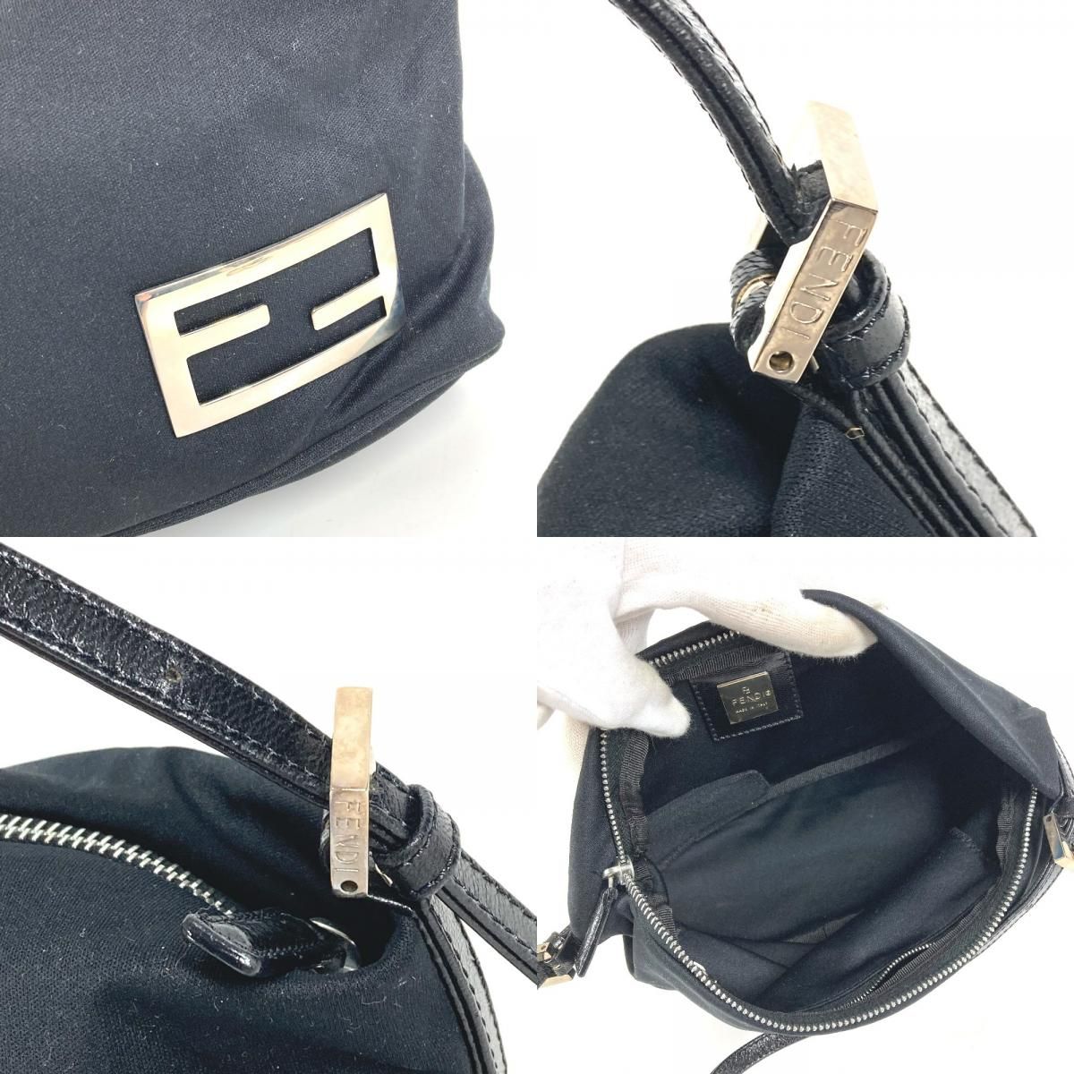 Fendi Shoulder Bag FF Logo Jersey Black — view 8