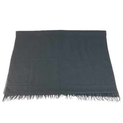 Chanel Shawl Logo Fringe Cashmere Black Scarf — view 2