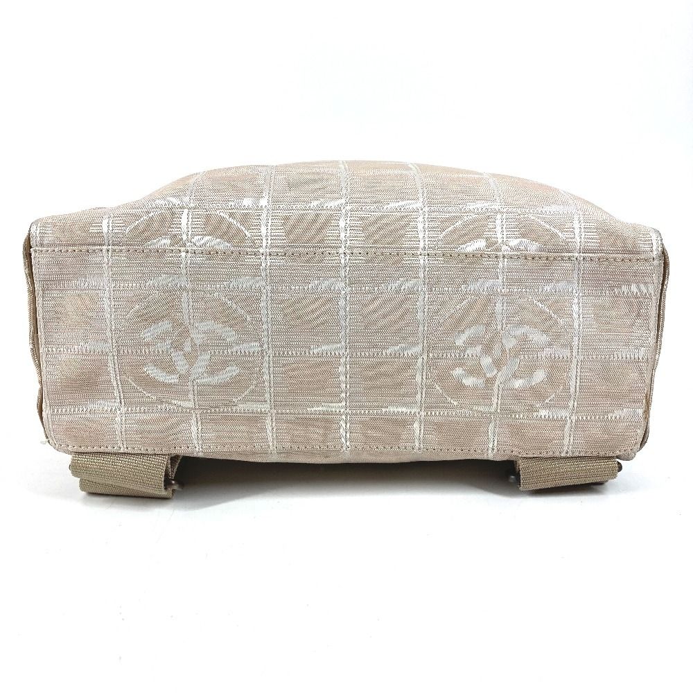Chanel Backpack CC Logo Nylon Leather Beige — view 5