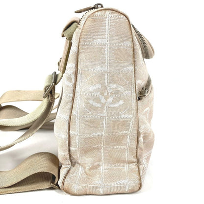 Chanel Backpack CC Logo Nylon Leather Beige — view 4