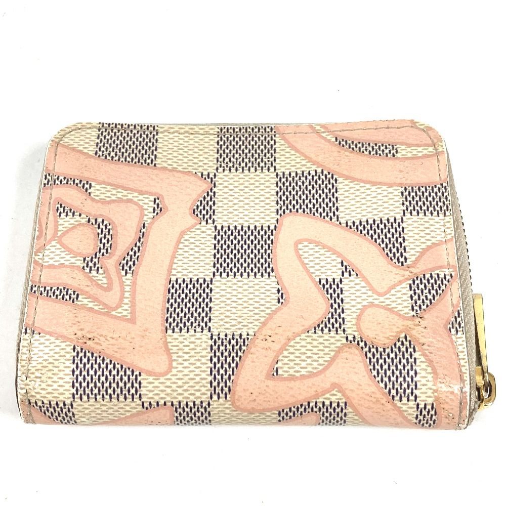 Louis Vuitton Coin Case Zippy Purse Damier Azur Canvas Pink