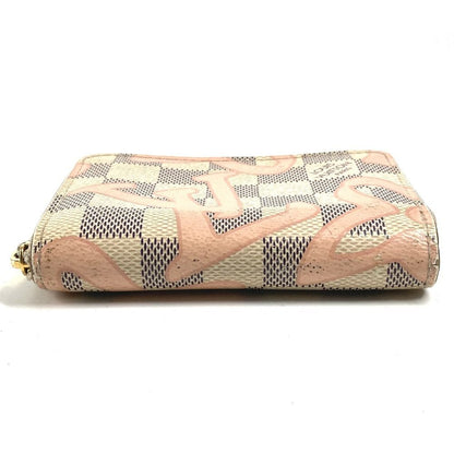 Louis Vuitton Coin Case Zippy Purse Damier Azur Canvas Pink — view 5