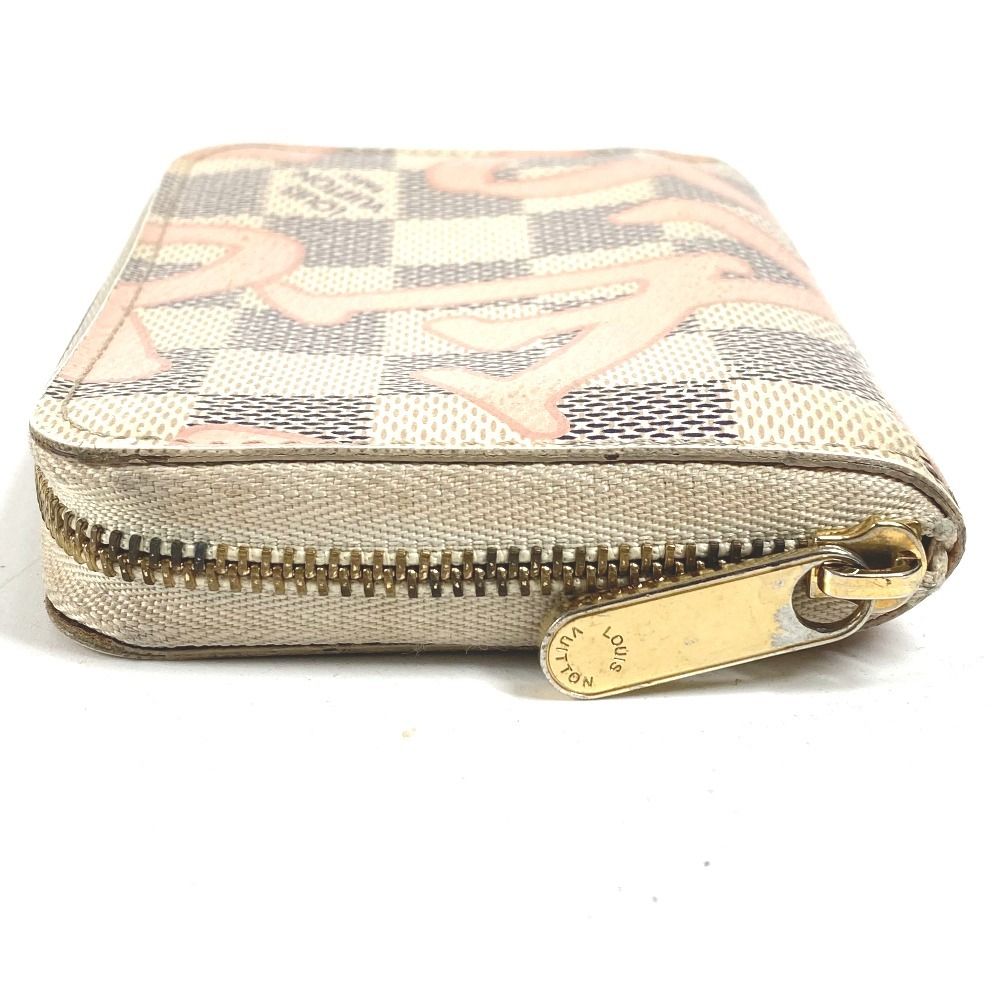 Louis Vuitton Coin Case Zippy Purse Damier Azur Canvas Pink — view 3