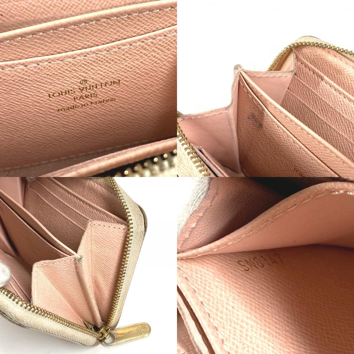 Louis Vuitton Coin Case Zippy Purse Damier Azur Canvas Pink — view 8