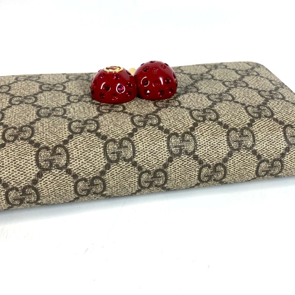 Gucci Wallet GG Logo Cherry Rhinestone Supreme Canvas — view 5