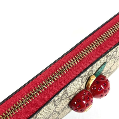 Gucci Wallet GG Logo Cherry Rhinestone Supreme Canvas — view 6