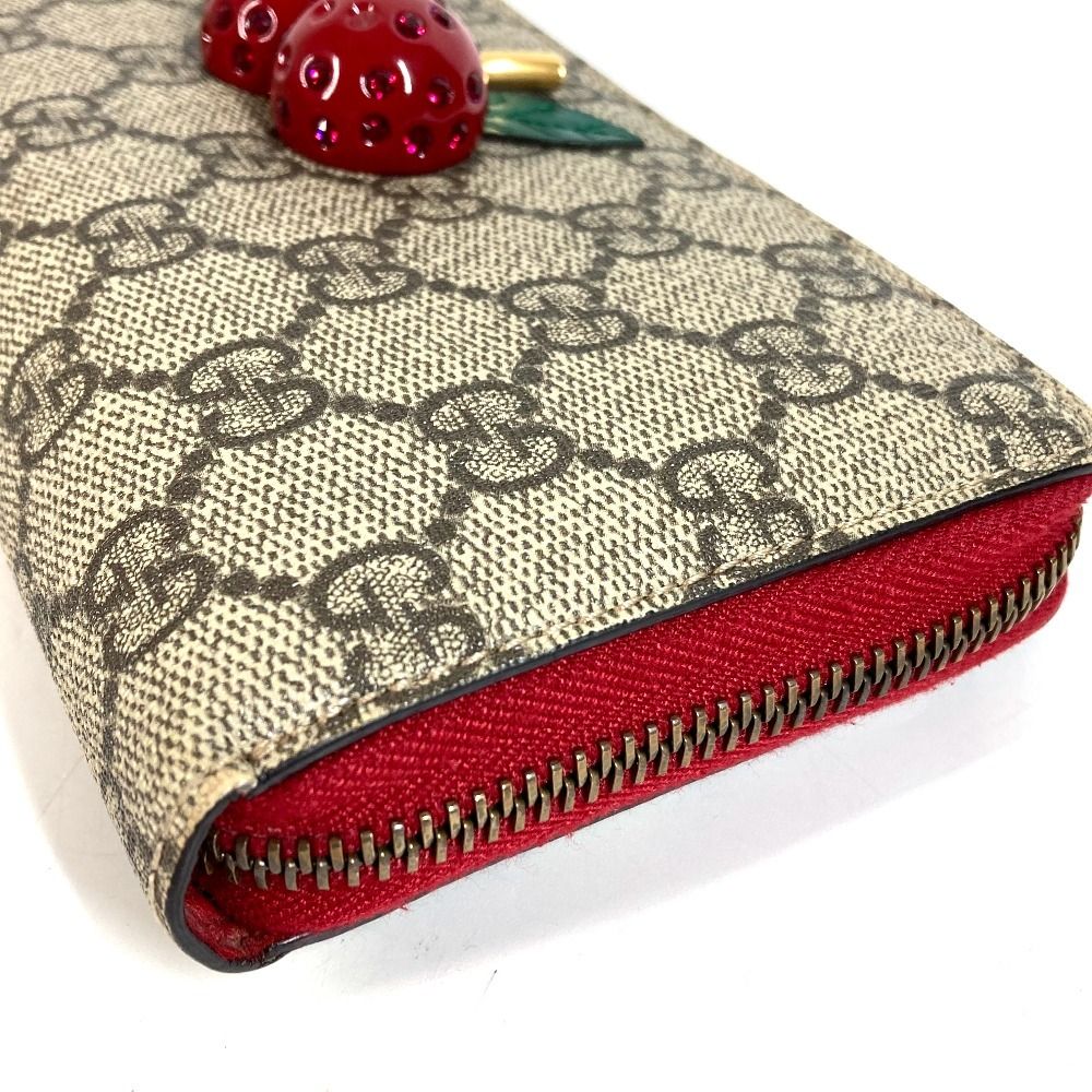 Gucci Wallet GG Logo Cherry Rhinestone Supreme Canvas — view 4