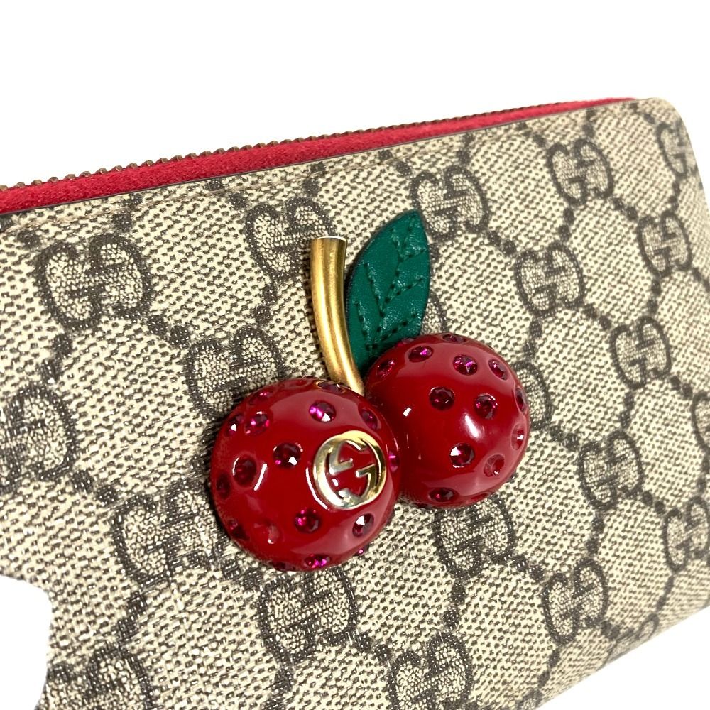 Gucci Wallet GG Logo Cherry Rhinestone Supreme Canvas — view 7