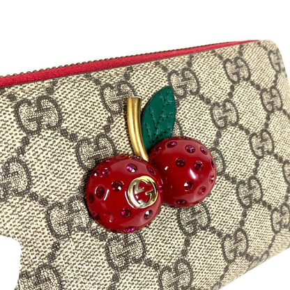 Gucci Wallet GG Logo Cherry Rhinestone Supreme Canvas — view 7