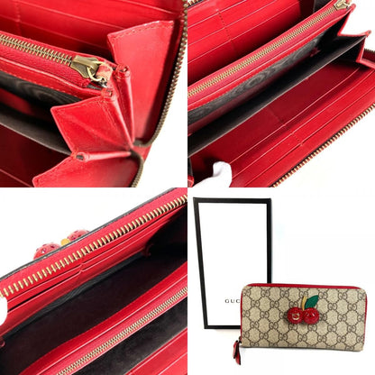 Gucci Wallet GG Logo Cherry Rhinestone Supreme Canvas — view 9