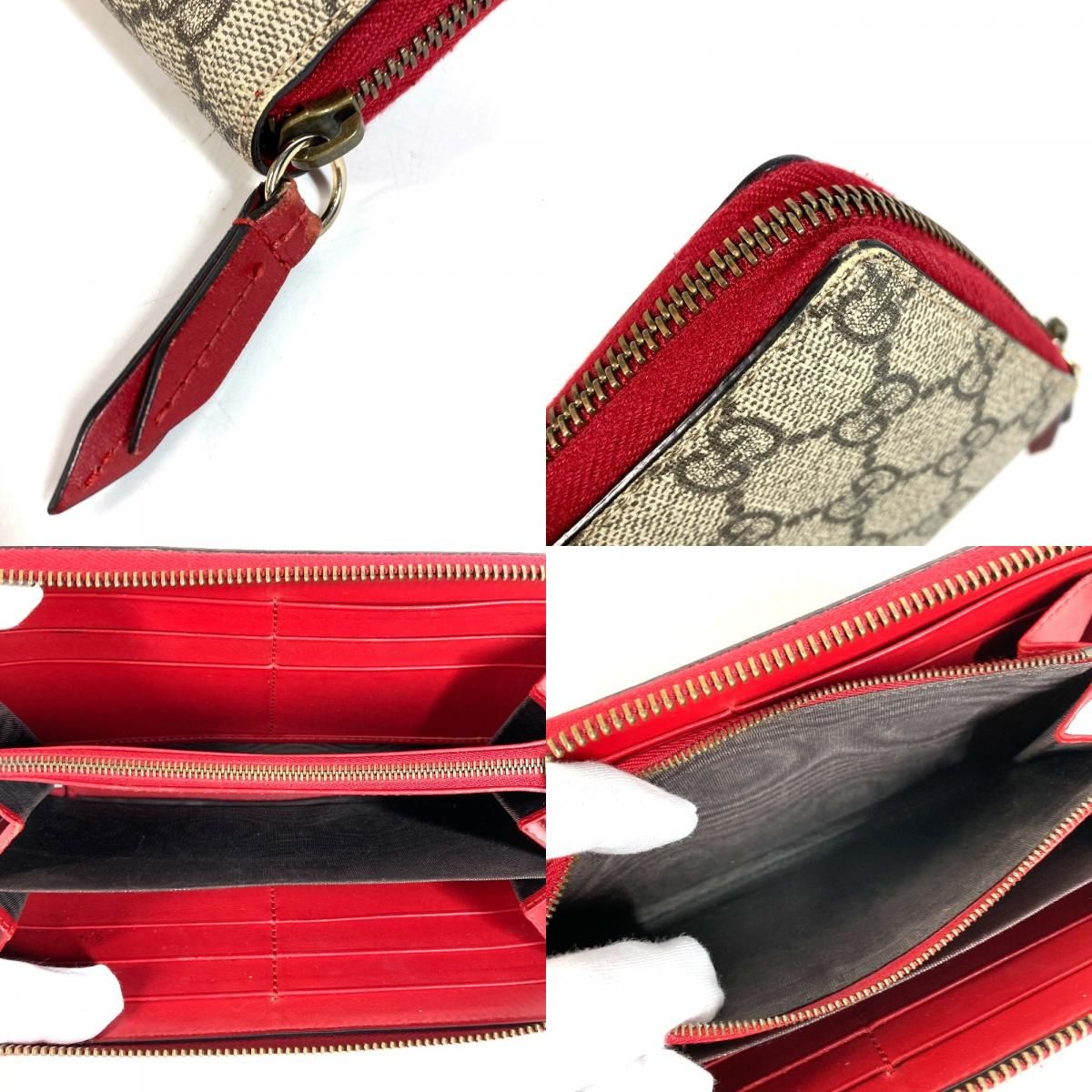 Gucci Wallet GG Logo Cherry Rhinestone Supreme Canvas — view 8