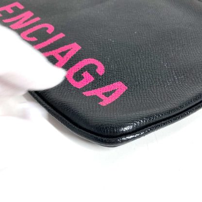 Balenciaga Clutch Logo Bicolor Leather Black — view 6