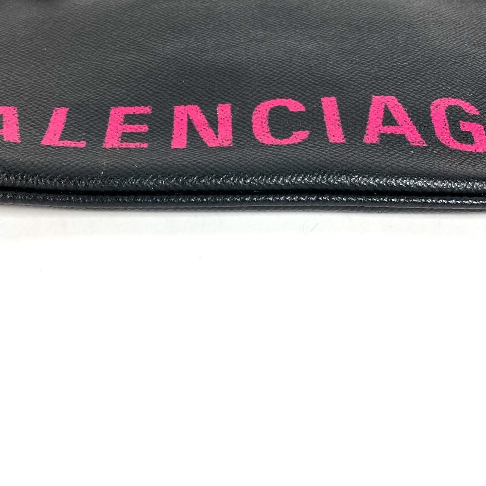 Balenciaga Clutch Logo Bicolor Leather Black — view 5