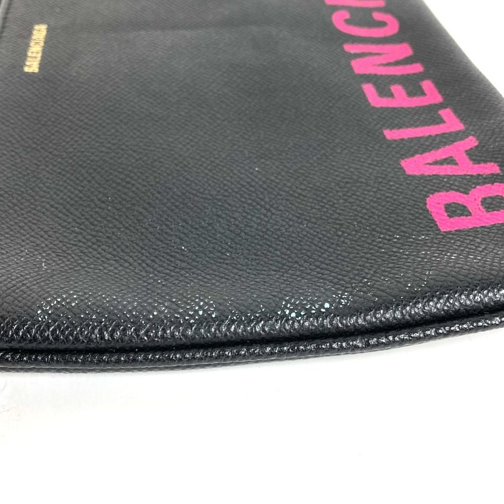 Balenciaga Clutch Logo Bicolor Leather Black — view 4