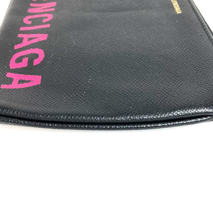 Balenciaga Clutch Logo Bicolor Leather Black — view 3