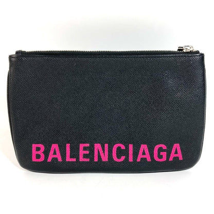 Balenciaga Clutch Logo Bicolor Leather Black — view 2